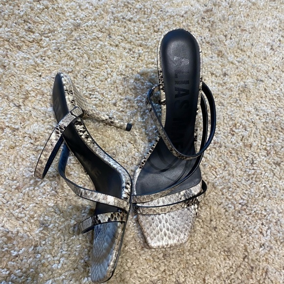 Alias Mae Women’s Mollie Heels Snakeskin Size 36 Open Toe Strappy Sandals - Picture 3 of 12